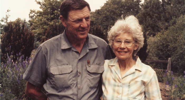 Walt and Virgina Bagley at their home, what is now known as Prairie Pines.